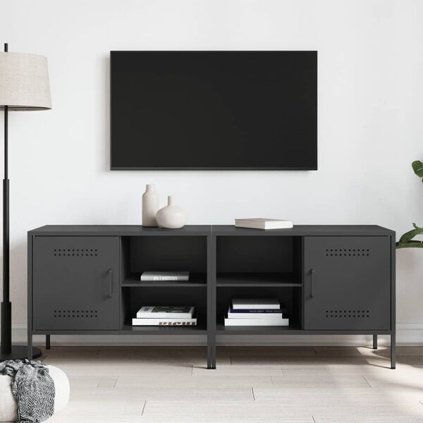 vidaXL tv-borde 2 stk. 68x39x50,5 cm st&aring;l sort