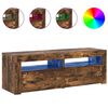 vidaXL tv-bord med LED-lys 120x35x40 cm r&oslash;get egetr&aelig;sfarve