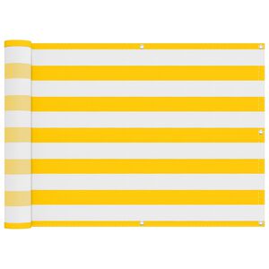 vidaXL Altan Sk&aelig;rm Gul og Hvid 75 x 200 cm PU belagt oxford alu