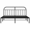 vidaXL sengeramme med sengegavl 160x200 cm metal sort