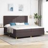 vidaXL LED Box Spring Bed med madras M&oslash;rk Brun 200 x 200 cm Stof
