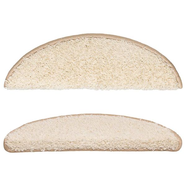 vidaXL trappem&aring;tter 15 stk. 56x17x3 cm cremefarvede halvrund