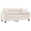 vidaXL 2-personers sofa m. puder og hynder 140 cm mikrofiberstof beige