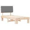vidaXL Sengestel med Polstret Hovedgavl Lysegr&aring; 75 x 190 cm