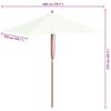 vidaXL parasol 150x200 cm træstang sandfarvet