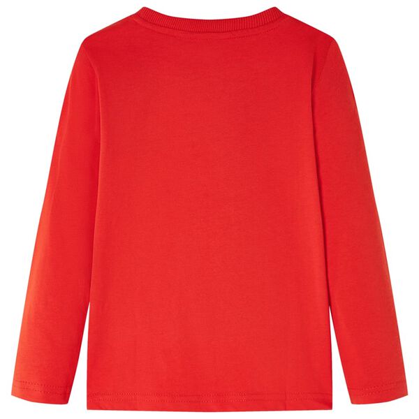 Langærmet T-shirt til børn str. 128 rød