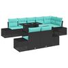 vidaXL Havesofa S&aelig;t 9 stk. 8-Antal s&aelig;der Sort og Bl&aring; polyrattan