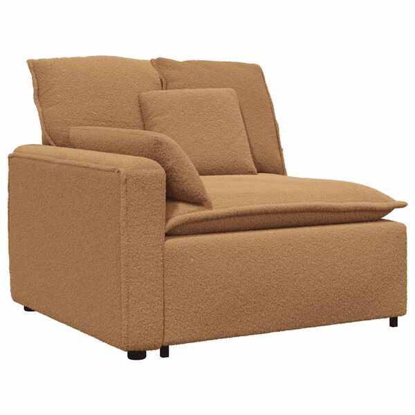 vidaXL modulsofa med hynder kr&oslash;llet uldlignende stof beige