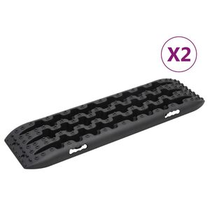 vidaXL frik&oslash;rselsplader 2 stk. 106x30,5x7 cm nylon sort