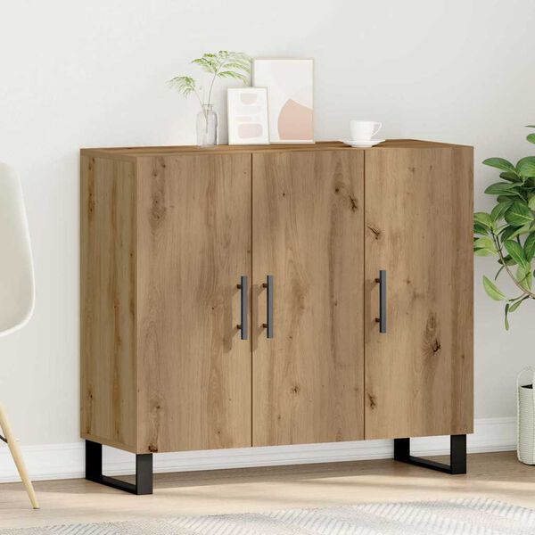 vidaXL Sideboard Artisan Egetr&aelig; 90 x 34 x 80 cm Konstrueret tr&aelig;