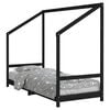 vidaXL sengeramme til juniorseng 80x200 cm massivt fyrretr&aelig; sort