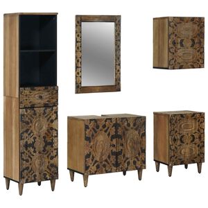 vidaXL Badev&aelig;relsesm&oslash;bel s&aelig;t 5 stk. Brun 62 x 33 x 58 cm