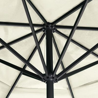 vidaXL udendørs parasol med aluminiumsstang 600 cm sandfarvet