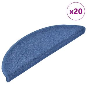 vidaXL trappem&aring;tter 20 stk. 56x17x3 cm bl&aring; halvrunde