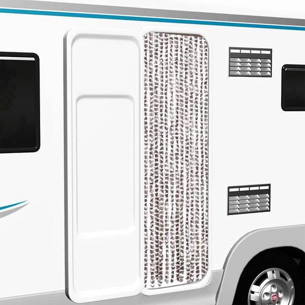 vidaXL flueforhæng 56x200 cm chenille gråbrun og hvid