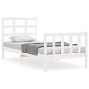 vidaXL sengeramme uden madras 100x200 cm massivt fyrretr&aelig; hvid