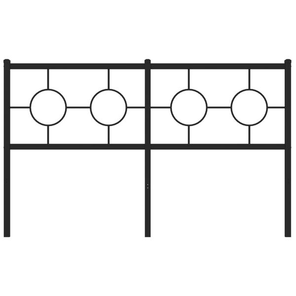 vidaXL sengegavl 140 cm metal sort