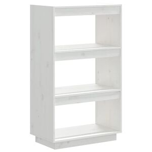 vidaXL bogreol/rumdeler 60x35x103 cm massivt fyrretr&aelig; hvid