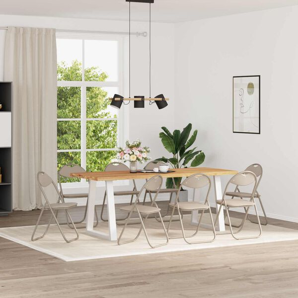 vidaXL Sammenklappelig stol 8 pcs Sandfarvet 48 x 43,5 x 81 cm
