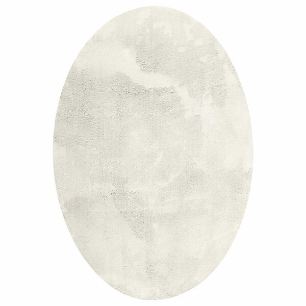 vidaXL Omr&aring;det&aelig;pper Oval HUARTE Creme 200 x 140 cm 100% polyester