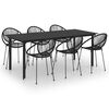 vidaXL udend&oslash;rs spisebordss&aelig;t 7 dele PVC-rattan sort