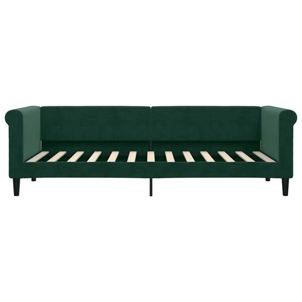 vidaXL daybed 80x200 cm velour m&oslash;rkegr&oslash;n