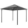 vidaXL pavillon med tag aluminium 3 x 3 m antracitgr&aring;