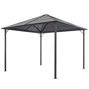 vidaXL pavillon med tag aluminium 3 x 3 m antracitgr&aring;