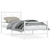 vidaXL sengeramme med sengegavl og fodg&aelig;rde 90x190 cm metal hvid