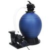 vidaXL sandfilter med 7-vejs ventil & 1000 W pumpe bl&aring; og sort