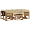 vidaXL Udend&oslash;rs sofagruppe med pude 7 pcs Naturlig og Beige