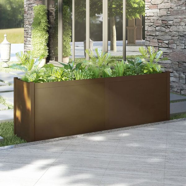 vidaXL plantekasse 200x50x70 cm massivt fyrretræ gyldenbrun