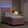 vidaXL LED Box Spring Bed med madras Lyser&oslash;d 90 x 200 cm Stof