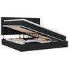 vidaXL Seng med opbevaring og LED Sort 200 x 200 cm Polyester