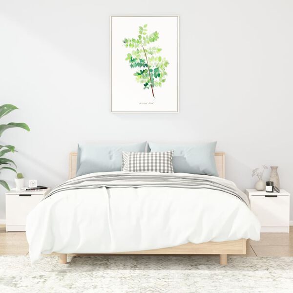 vidaXL sengeborde 2 stk. 40x39x40 cm hvid h&oslash;jglans