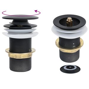 vidaXL trykafløb uden overløbsfunktion 6,4x6,4x9,1 cm sort