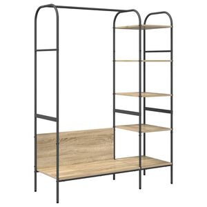 vidaXL T&oslash;jstativ med hylde Brun 120 x 44 x 160 cm Konstrueret tr&aelig;