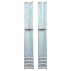 vidaXL L-formede jordankre 2 stk. galvaniseret st&aring;l 5 x 5 x 50 cm