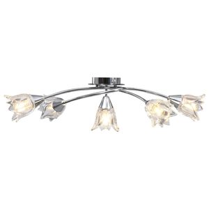 vidaXL loftlampe transparente glassk&aelig;rme til 5 E14-p&aelig;rer tulipanform