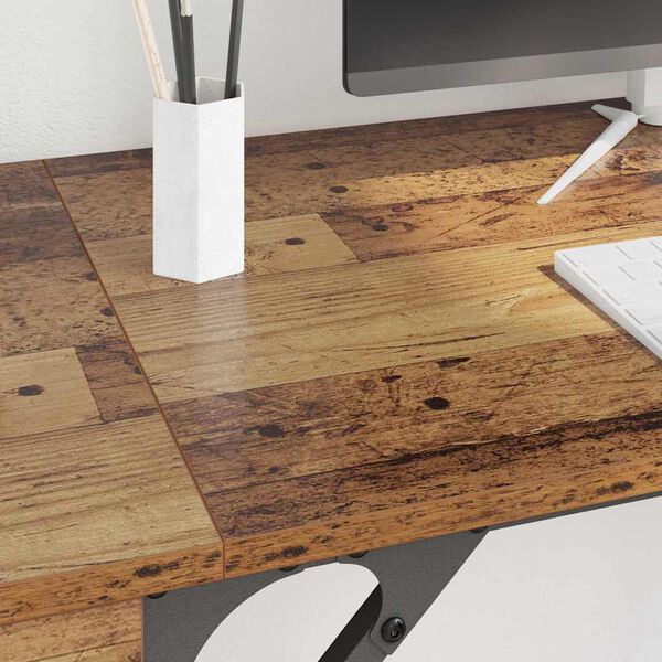 vidaXL Computerbord Gammelt tr&aelig; 131 x 48 x 75 cm Konstrueret tr&aelig;