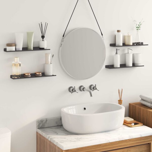 vidaXL Sv&aelig;vende hylde V&aelig;gmonteret 4 pcs Sort 40 x 9 x 2,5 cm St&aring;l