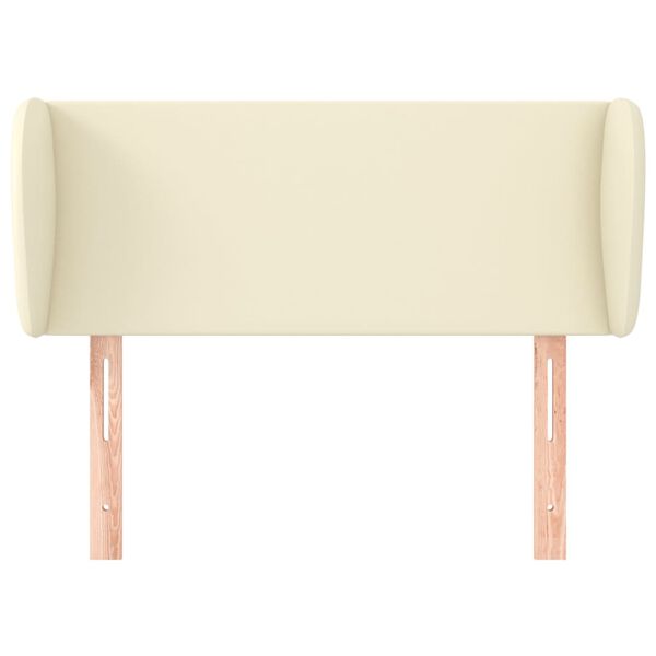 vidaXL sengegavl med kanter 93x23x78/88 cm kunstl&aelig;der cremefarvet