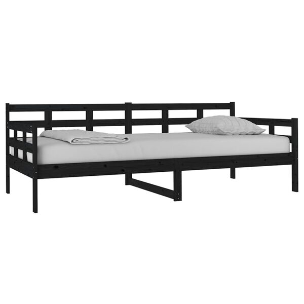 vidaXL daybed 90x200 cm massivt fyrretr&aelig; sort