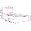 vidaXL Sengestel med hovedg&aelig;rde Sort eg 90 x 200 cm Konstrueret tr&aelig;