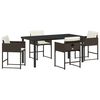 vidaXL Have Spisebordss&aelig;t 5 pcs Brun polyrattan