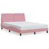 vidaXL sengeramme med LED uden madras 120x200 cm velour pink