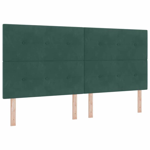 vidaXL LED Box Spring Bed med madras M&oslash;rkegr&oslash;n 200 x 200 cm Stof
