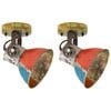 vidaXL v&aelig;g-/loftlamper 2 stk. 17x24 cm E27 genbrugsmaterialer