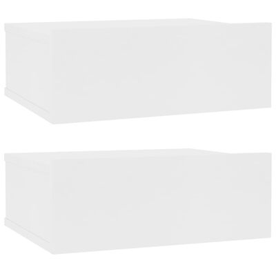 vidaXL svævende natborde 2 stk. 40 x 30 x 15 cm spånplade hvid