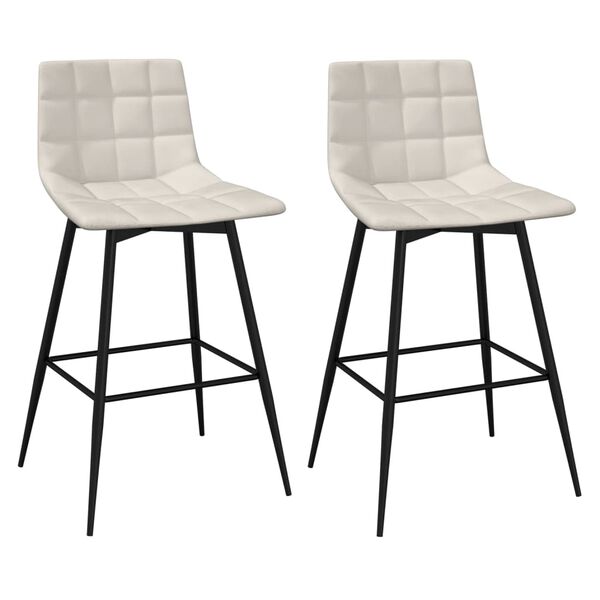 vidaXL barstole 2 stk. fl&oslash;jl cremefarvet